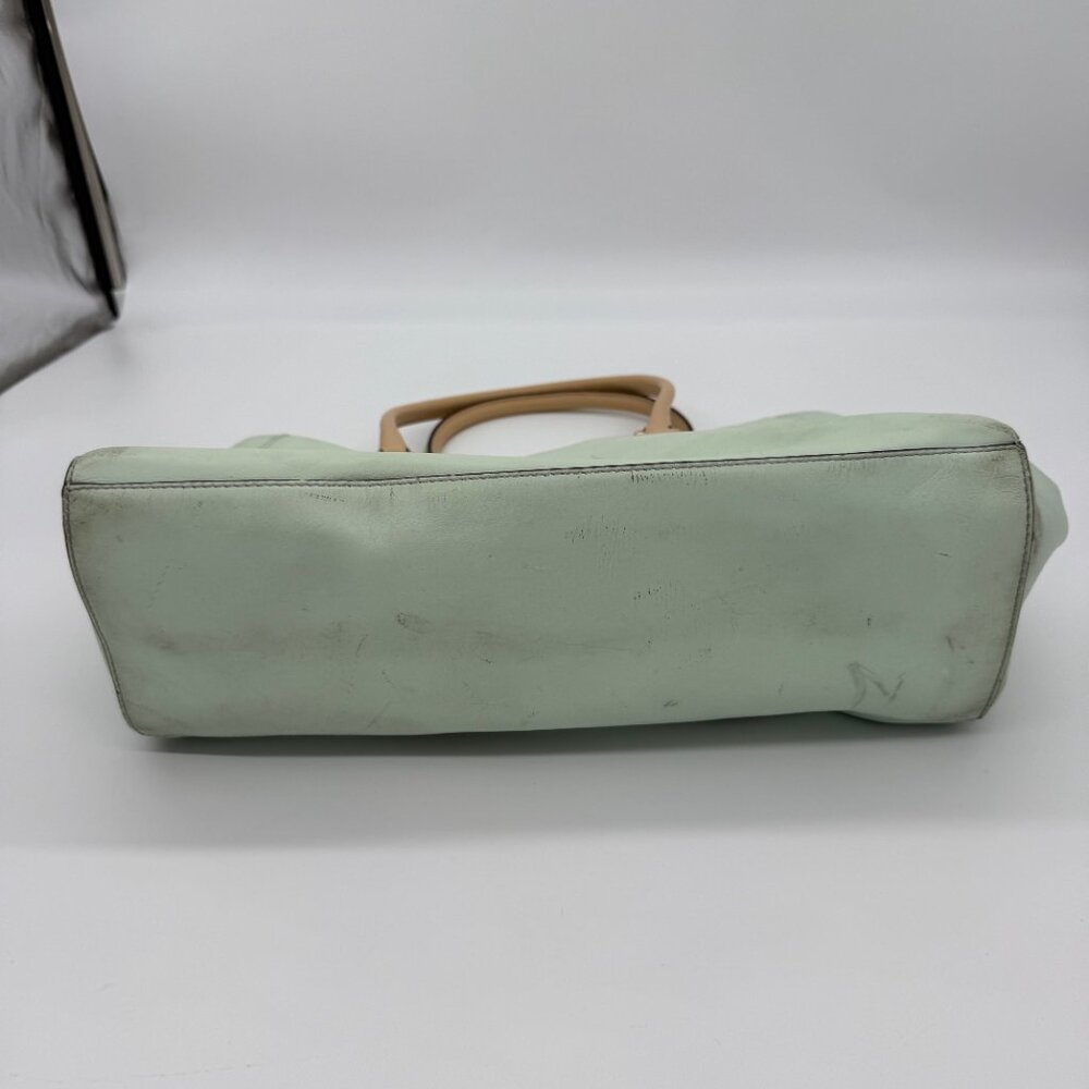 Kate Spade Mint Green Shoulder Bag with Tan and Black Trim - Picture 4 of 14